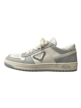 Prada Sneakers 36 Downtown Light Gray White Triangle Logo Leather